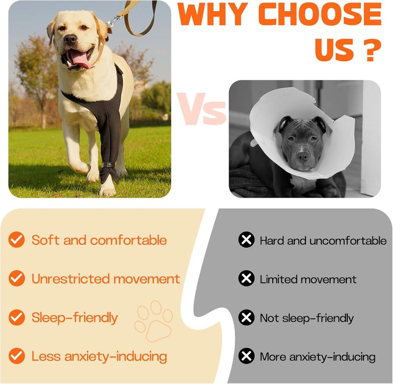 Paw Fun Dog Recovery Sleeve for Front Leg– Single Dog Leg Sleeve to Stop Licking– Breathable Protection for Joint Pain, Elbow Injuries, Hot Spots, Surgery, Wound Care as Cone Alternative(Right,S) - Image 2